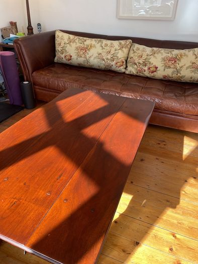 Oak table with iron detailing