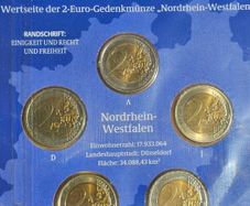 Germany 2011 2 Euro Coin Set Sealed 5x2 Euro