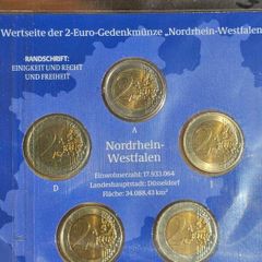 Germany 2011 2 Euro Coin Set Sealed 5x2 Euro