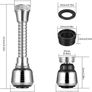 4 Pcs Kitchen Tap Spray Head Adapter, Universal Kitchen Tap Extension for Kitchen Tap, Bathroom Kitchen Sink Faucet Extender Tap Aerator, Flexible 360 Swivel for Kitchen Tap, 2 Modes/2 Long+2 Short Image 2
