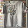 top Zara size small satin front embroidered detail short sleeve top Image 2
