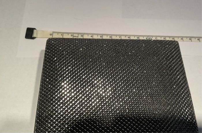 Gunmetal Grey  Pewter Shimmering Box Clutch Bag