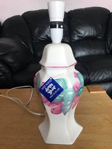 Hand painted AVOCA BLUE table lamp