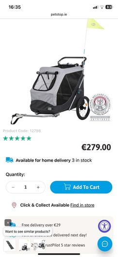dog bike trailer- large
