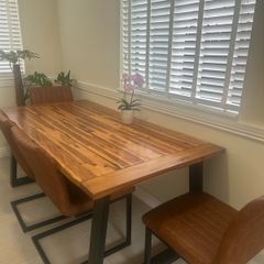 Solid Wood Dining Table and 4 Chairs