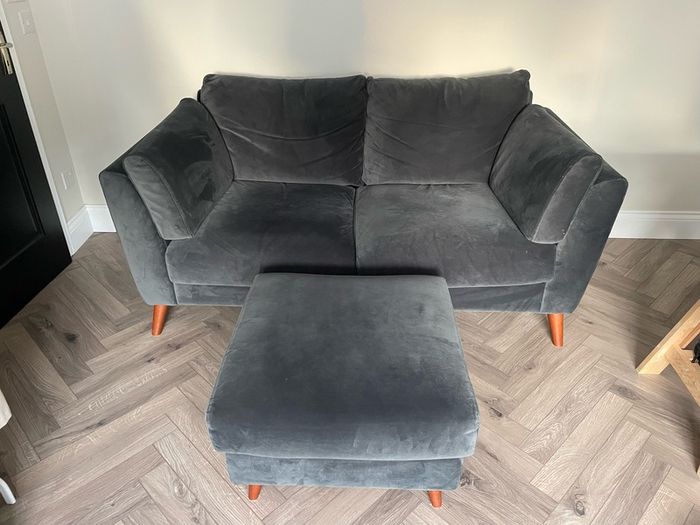 EZ Living Kendal 2 Seater Sofa  Navy Velvet