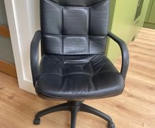 Black leather office chair