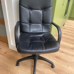Black leather office chair