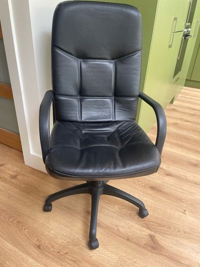 Black leather office chair