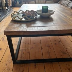Large Bespoke Solid Wood & Steel Coffee Table