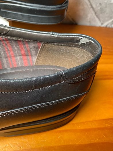 NWOB Clarks Gadwell Stride Mens Black Leather Slip-On Loafers UK10