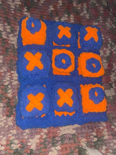 Chunky Knit Tic Tac Toe Game | Sensory Play Mat, Kids Gift | Handmade Soft Play