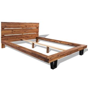 Bed Frame Solid Acacia Wood 140x200 cm