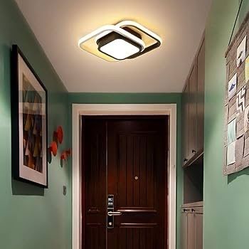 NEW SALE | Modern Ceiling Light LED Elegant Squares LED Ceiling lamp Nordic Fashion White Black Ceiling Lights Fixture for Aisle Stairs Hallway Porch Kitchen Bedroom Living Room - Warm White Light 21W