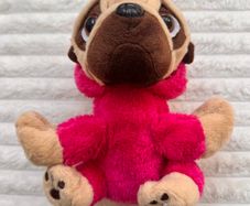 Keel Toys Pugsley Dog Pug Soft Toy with Pink Unicorn Costume approx. 23 cm. Used Please see photos
