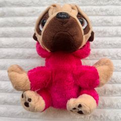 Keel Toys Pugsley Dog Pug Soft Toy with Pink Unicorn Costume approx. 23 cm. Used Please see photos