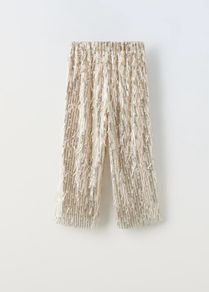 Zara Kids Girl Sequin Silver Champagne trousers Sz 9 BNWT