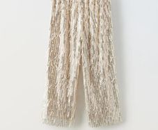 Zara Kids Girl Sequin Silver Champagne trousers Sz 9 BNWT
