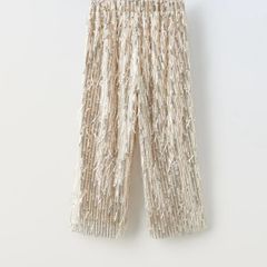 Zara Kids Girl Sequin Silver Champagne trousers Sz 9 BNWT