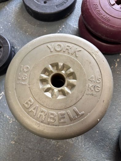 York and Pro Power weight plates.