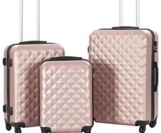 Hardcase Trolley Set 3 pcs Rose Gold ABS