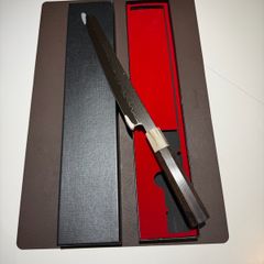 Japanese Damascus Kiritsuke Yanagiba Knife Ebony Handle Gift Box