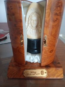 Antique Carved Madonna Figure in Walnut Case.