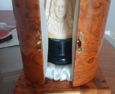 Antique Carved Madonna Figure in Walnut Case.