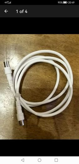 Coax cable with socket to connects your TV or set top box to an aerial outlet