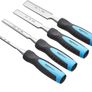 4-Piece Sturdy Chrome Vanadium Steel Woodworking Wood Chisel Set 1/4 Inch (6 mm) to 1 Inch (25mm), Plastic Handles with Carry Pouch Image 7