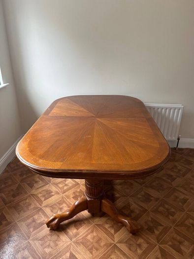 Solid Wood Dining Table + 4 Matching Chairs