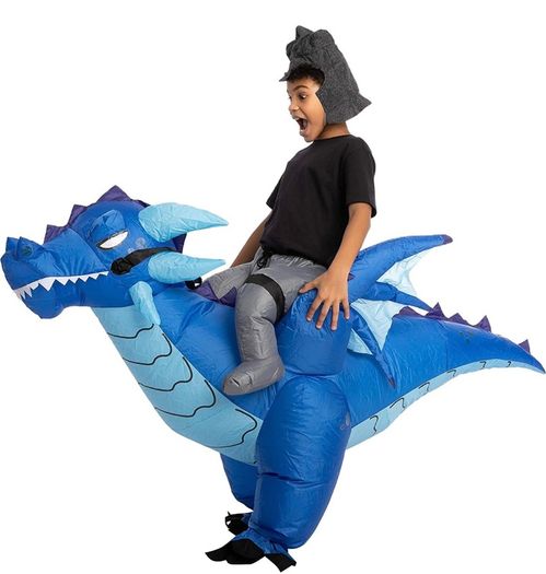 Halloween Inflatable Costume Ride An Ice Dragon Inflatable Costume Blue Unisex (FREE POSTAGE)