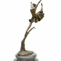 Performing Lady (51cm) - Bronze, Marble (Signed)