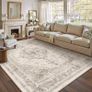 Vintage Beige Rugs Living Room Washable Non Slip Large Area Rug 240x300cm Bedroom Kitchen Hall Lounge Office Dining Room Indoor Carpet Low Pile Big Carpets Image 2