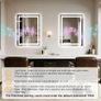 LED Bathroom Mirror 60x80cm Bluetooth Antifog Dual LED Light Memory Function Image 3