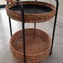 IKEA LUBBAN Trolley table with storage / rattan Image 4