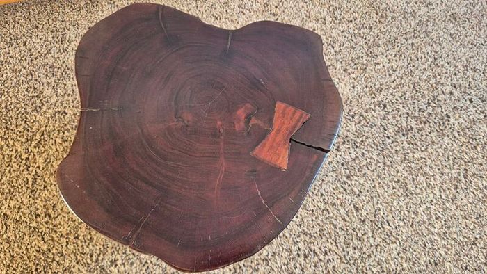 Rustic Live Edge Wood Side Table  Accent Table