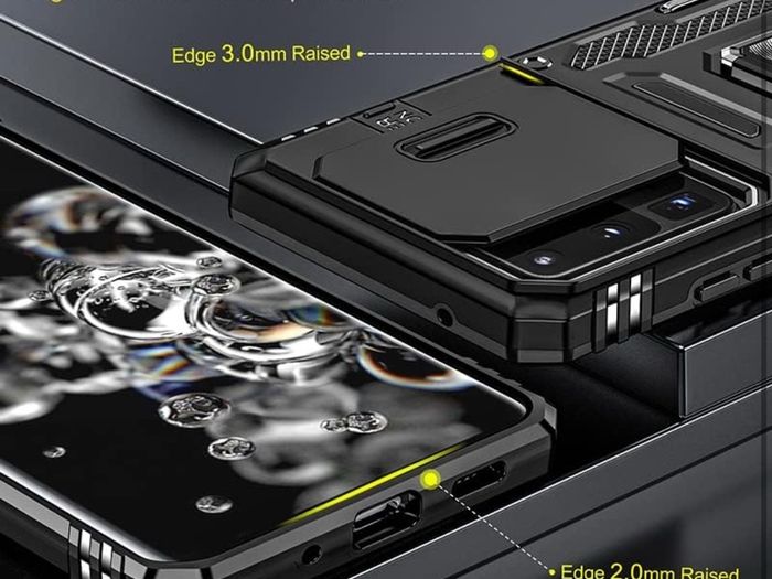 Samsung Galaxy S20 Ultra Case, Military grade protective phone case, with Screen Protector Film 2x, Slide Camera Cover