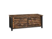 TV STAND TV table for TV up to 48 inches, TV cabinet, lowboard with sliding doors and 2 shelf levels, living room, hallway, 110 x 40 x 45 cm, industrial design, vintage brown-black