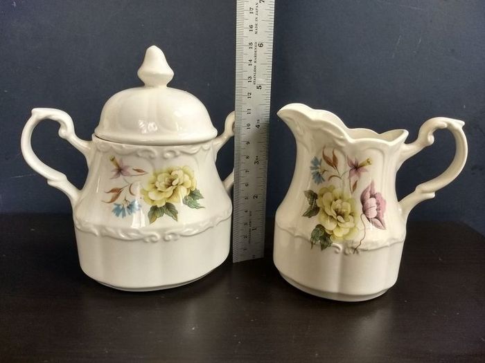 Fabulous J&G Meakin Coffee Set for Six in the Sterling Shape and a Pretty Floral Pattern Called "Springfield"