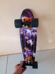 Penny Board 22" Purple with Wolf and Galaxy Underneath