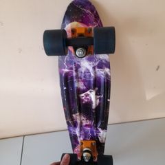 Penny Board 22" Purple with Wolf and Galaxy Underneath