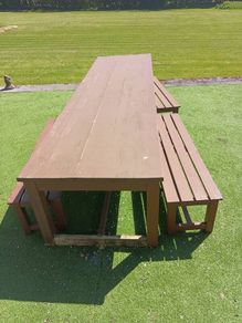 Outdoor wooden table