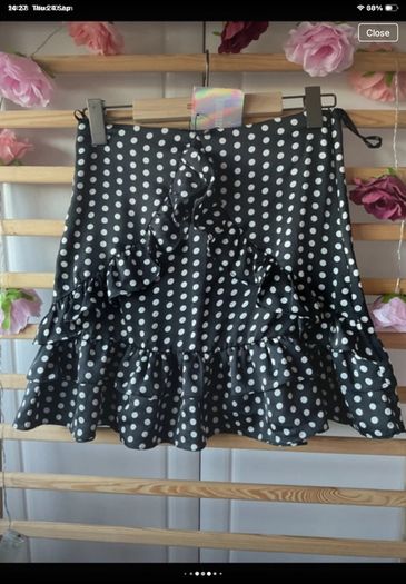 skirt Bnwt misguided black polka dot skirt size 12