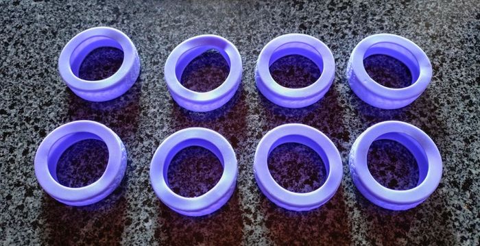 8 Purple Silicone Wheel Covers, For Luggage Case (new).
