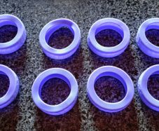 8 Purple Silicone Wheel Covers, For Luggage Case (new).