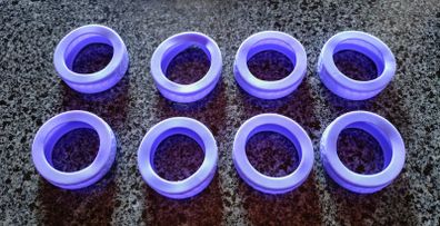 8 Purple Silicone Wheel Covers, For Luggage Case (new).