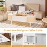 Coffee Table with Lift Top - Wooden Modern Centre Table with Unique Textured & Hidden Storage, for Living Room, Bedroom, Small Space, Home Office Image 4