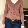 Sparkly Rose Gold Long Sleeve Button-Up Top Image 2