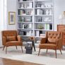 Faux Leather Tufted Armchair Image 6